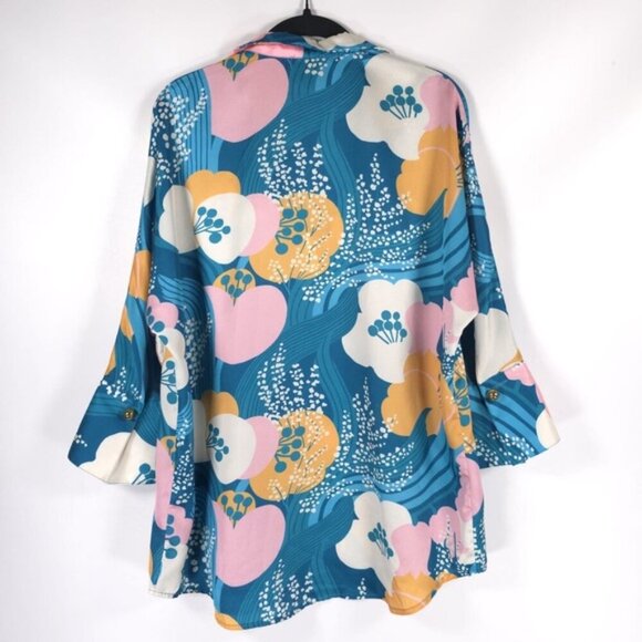TUCKERNUCK Riviera Floral Willow Blouse Top‎ Collared
3/4 Sleeve Size XS - Picture 5 of 12